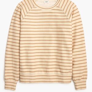 J. Crew Women’s Tan/Cream Striped Cotton Raglan Crewneck Sweatshirt Size 3X NWT